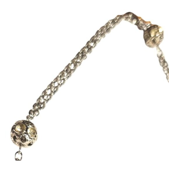 Vintage Necklace Sarah Coventry Silver-Tone Layered Gold-Tone Rhinestones Beads - Picture 3 of 6